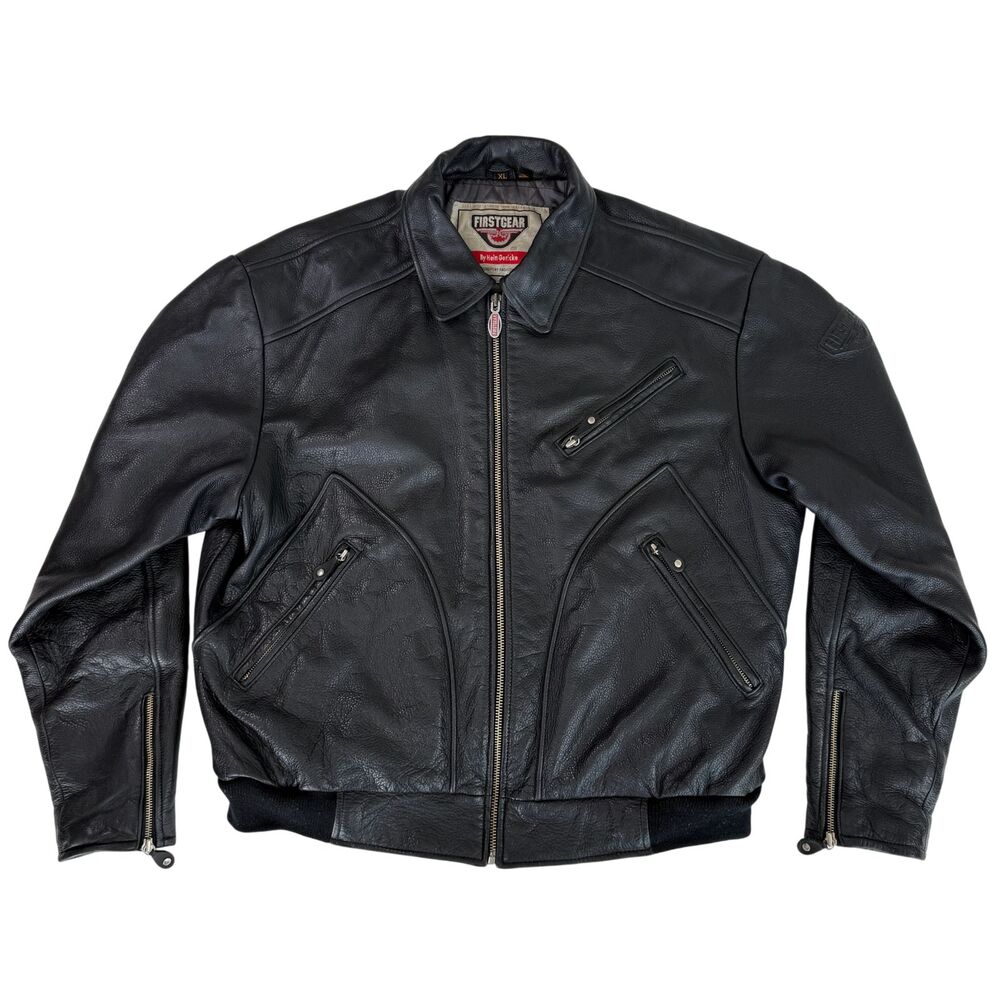 FirstGear Hein Gericke Genuine Leather riding Black jacket Men's Size XL